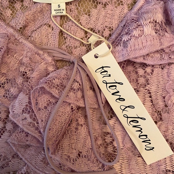 FOR LOVE & LEMONS Tatiana Blouse in Purple Size Small - Picture 8 of 11